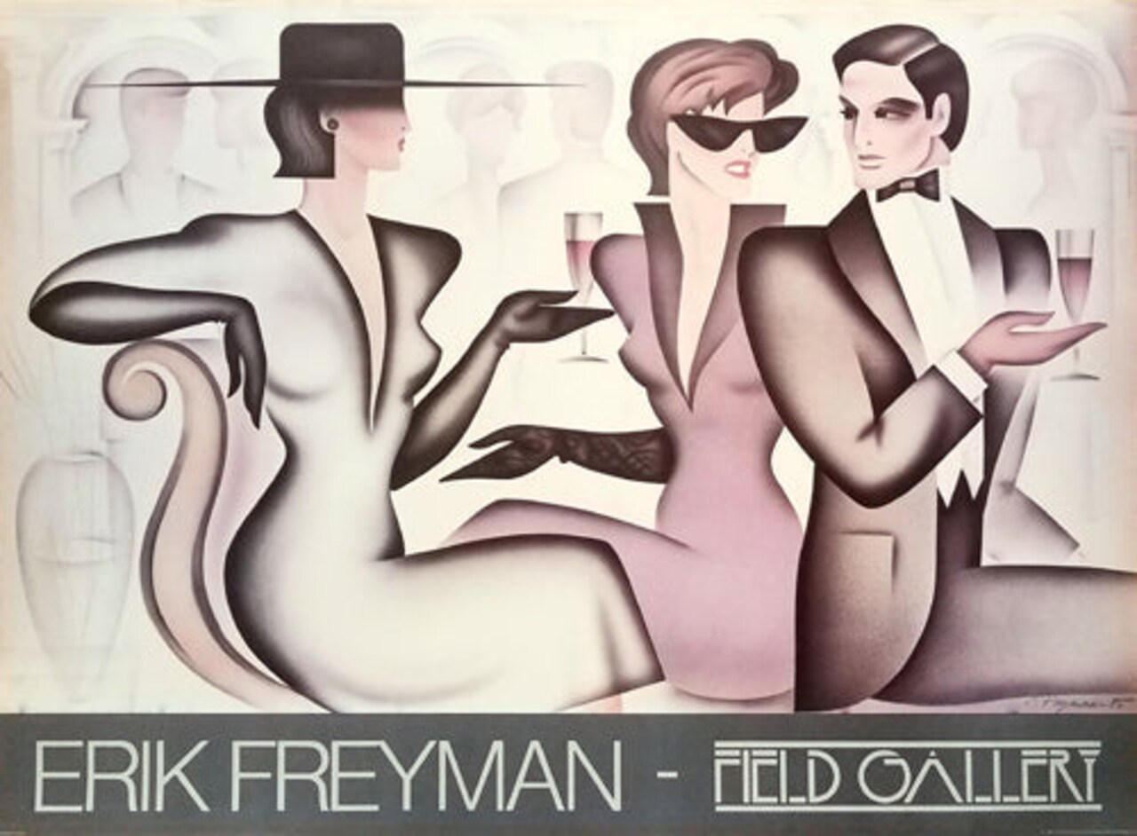 Framed Art Samedi Soir by Erik Freyman - Abstract Wall | Modern Home Decor 28x38 inch